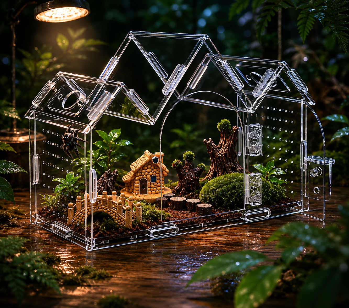 WebHaven Estate – Luxury Acrylic Jumper Enclosure